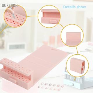 Uukendh Hộp đựng mũi khoan móng tay bằng silicon 22 lỗ Hộp đựng có thể gập lại dành cho kỹ thuật viên làm móng tay