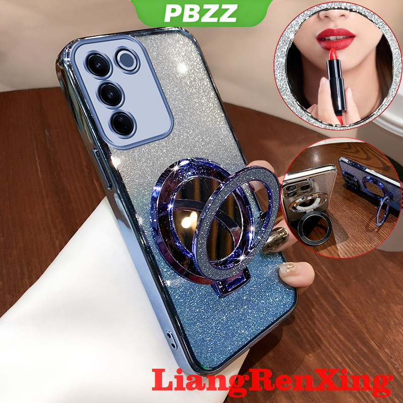 Ốp Lưng Cho VIVO V27 5g VIVO V27E VIVO V27 PRO VIVO Y100 2023 Vỏ Điện Thoại 5g Vỏ Mềm Silicon Chống Sốc Thiết Kế Mới Gương Mỹ Phẩm Thẩm Mỹ Trong Suốt Có Giá Đỡ SFSHZJ01