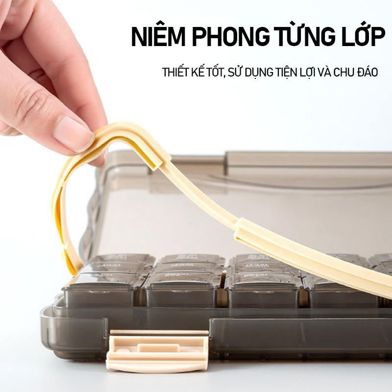 Hộp Đựng Thuốc 28 Ngày / 7 Ngày Cao Cấp - Dung Tích Lớn, Thiết Kế Trong Suốt Nhiều Ngăn Tiện Lợi