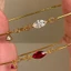 Phong Cách Tối Giản Mắt Ngựa Kim Cương Ruby Rắn Xương Vòng Tay Nữ Giọt Nước Zircon Vòng Tay Phù Hợp Với Một Mảnh Giao Hàng
