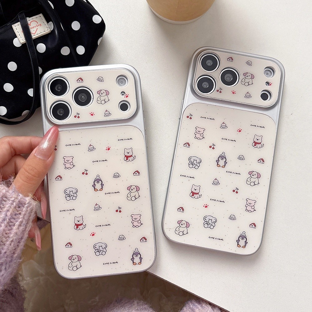 Ốp điện thoại mạ chó Penguin cho iPhone 17 Pro Max 16 15 14 Vỏ bảo vệ chống sốc