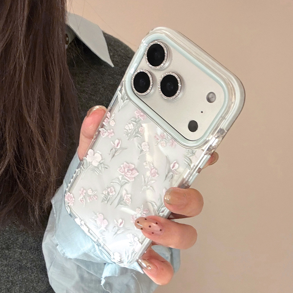 Ốp Điện Thoại Mềm Hoa Tím Cho iPhone 17 Pro Max 16 15 14 13 Vỏ Bảo Vệ Chống Sốc