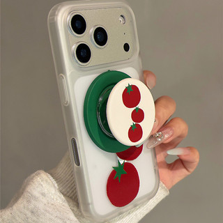 Ốp điện thoại họa tiết cà chua có giá đỡ tương thích với iPhone 11 12 Pro 13 Pro Max 15 Pro Max 14 16 Pro 16 Plus 17 Air 17 Pro 17 Pro Max