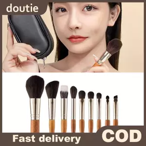 Doutie 9 Chiếc Bộ Bàn Chải Trang Điểm Có Thể Bảo Vệ Mini Cosmetic Brush Powder Foundation Blush Blooming Eyeshadow Blending Brush Kit VN