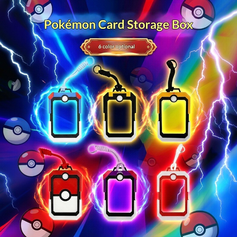 Bộ thẻ Pokemon PTCG, Hộp lưu trữ phụ kiện treo thẻ Pokeball, Bộ thẻ hiển thị, Hộp lưu trữ thẻ Bộ sưu tập trò chơi Hộp lưu trữ thẻ