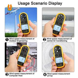 Máy đo tốc độ gió LCD Mini Máy đo lưu lượng vận tốc không khí Nhiệt kế máy đo tốc độ kỹ thuật số