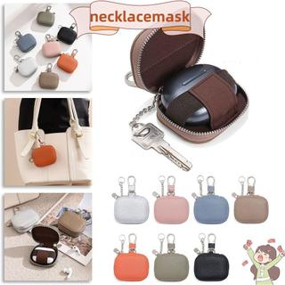 Ví chìa khóa NECKLACEMASK, Hộp đựng tai nghe bằng da PU di động, Eo treo thắt lưng nam treo bảo vệ phổ thông