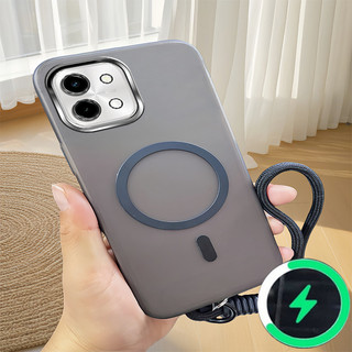 Thích hợp cho OPPO A6X 5G A6X 4G A6 PRO 4G A6 PRO 5G F13 5G Vỏ mềm mờ từ tính nhiều màu sắc có dây đeo tay 0036