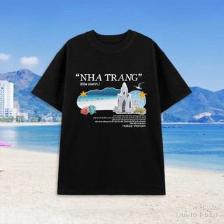 Áo Thun Nha Trang Du Lịch Việt Nam "Collage Art" unisex nam nữ, chất thun cotton 250gsm from oversize và babytee