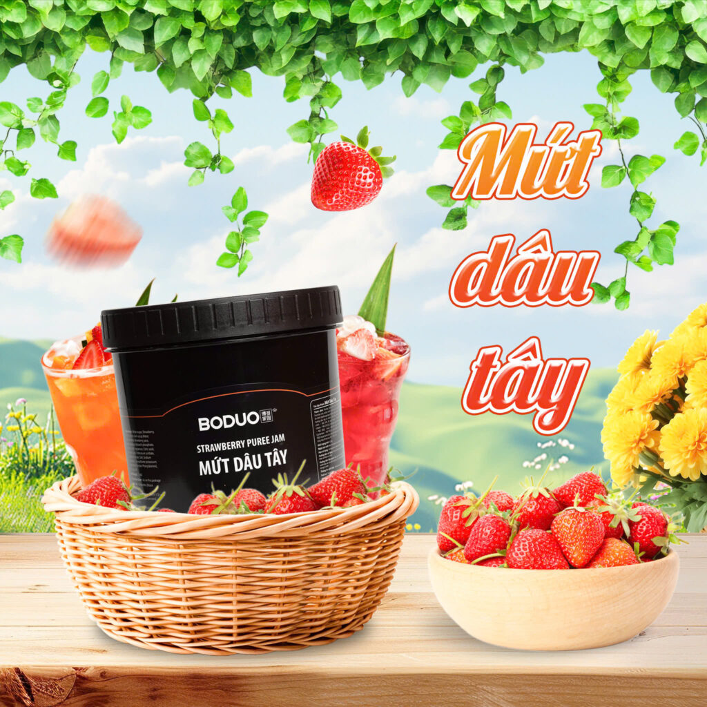 Mứt Quả Boduo Đủ Hương Vị - Hộp 1,3kg Đa Ứng Dụng Pha Chế, Làm Nhân Bánh