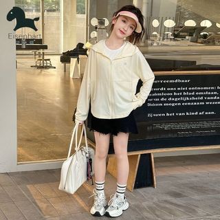 Áo chống nắng cho bé gái - áo khoác mỏng mát lạnh có mũ form rộng phong cách Hàn Quốc