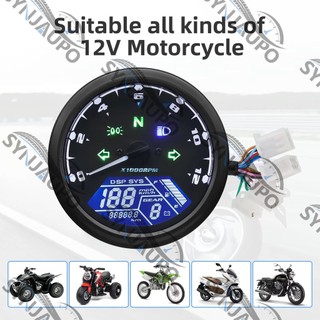 Đồng hồ đo tốc độ xe máy đa năng Đồng hồ đo tốc độ kỹ thuật số với chỉ báo bánh răng 12000kmh / dặm giờ Đồng hồ đo tốc độ cho Honda Yamaha