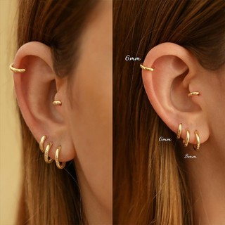 Bông Tai Tròn Màu Vàng Tối Giản Pin Bông Tai Thoải Mái Tai Trang Sức Cho Nữ Quà Tặng Thời Trang Hàn Quốc