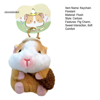 ZNCE _ Soft Touch Móc khóa Dễ thương Hà Lan Pig Móc khóa Mặt dây chuyền Nhung mềm Cảm ứng Giảm căng thẳng Vòng chìa khóa Ba lô Treo trang trí Phim hoạt hình Búp bê quyến rũ cho nam giới Đông Nam Á