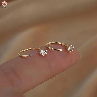Bông Tai Hợp Kim và Pha Lê Hình Hoa Cho Nữ, Thiết Kế Septum Tinh Tế