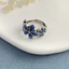 Nhẫn nữ cloisonné men hoa, phong cách nông thôn tươi mát với thiết kế silver droplet đa năng