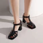 VNMZG34-39 Size Lớn Dép Phong Cách Mới Dây Đeo T-Buckle Lưng Trống Vuông Baotou Thời Trang Đơn Giản Đi Lại Giày Nữ Phù Hợp Với