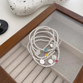 Phiên Bản Hàn Quốc Cầu Vồng Mặt Cười Chúc May Mắn Thẻ Vòng Hạt Vòng Tay Nữ ins Niche Thiết Kế Cảm Thấy Phong Cách Thoáng Mát Phù Hợp Với Mọi Trận Đấu