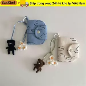 Hộp đựng thẻ ví SUNKISSD, Ví đựng tiền xu sinh viên Hàn Quốc di động, Túi đựng thẻ nhiều lớp in hoa Túi lưu trữ nhỏ dễ thương
