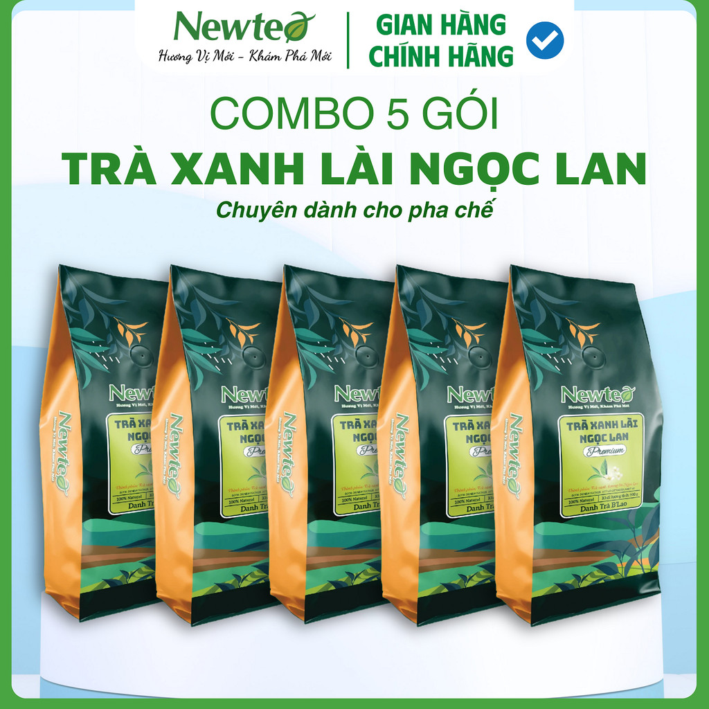 Combo 5 Gói Trà Xanh Lài Ngọc Lan Newtea 2.5KG Pha Trà Tắc - Hình ảnh thực tế