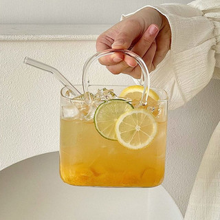 Cốc thủy tinh Cocktail hình dạng đặc biệt 770ml - Thiết kế túi xách nước ép trà trái cây
