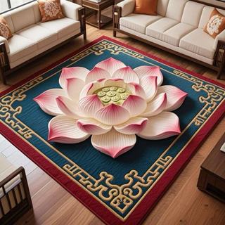 Thảm trải sàn pha lê sen Zen quỳ gối, thảm thiền cho phòng ngủ, phòng khách gia đình, kiểu vuông Trung Quốc, ba chiều