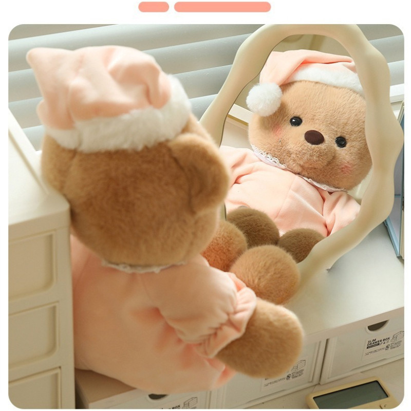 Gấu Bông Teddy Mặc Đồ Ngủ Dễ Thương, Chất Liệu Vải Lông Mềm Mại, Làm Gấu Ôm Ngủ, Quà Tặng Sinh Nhật Cho Bé, Bạn Gái