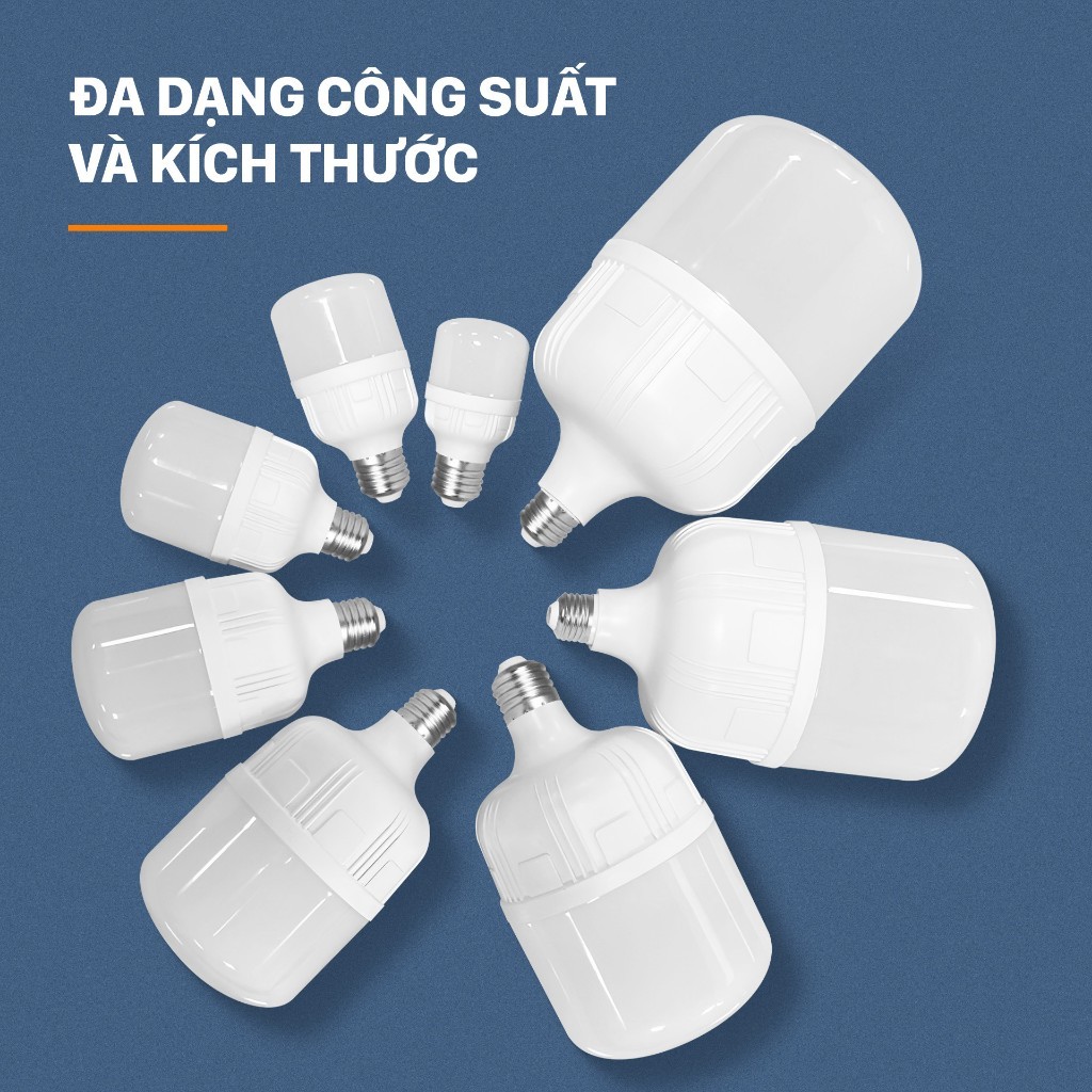 Bóng đèn led bulb trụ nhựa bọc nhôm DOB 5W-65W Mỹ Linh,bóng led trụ tiết kiệm điện,đèn led siêu sáng