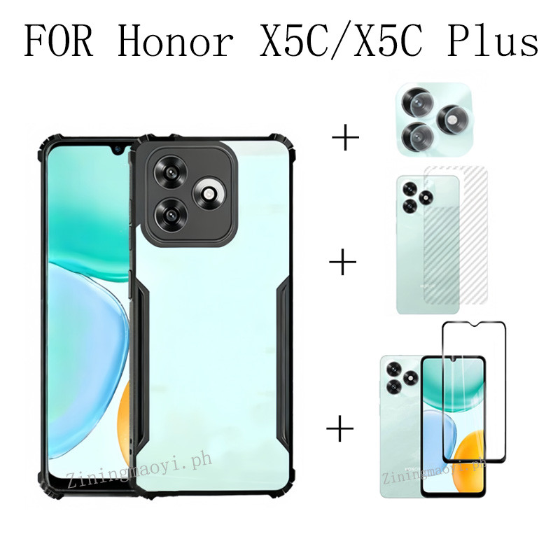 Ốp điện thoại chống sốc di động 4in1 Honro X5C Plus chống rơi cho Honro X5C X7D X9D X7C X6C X6B Phim riêng tư Bảo vệ màn hình và Phim ống kính và Phim mặt sau + Vỏ điện thoại
