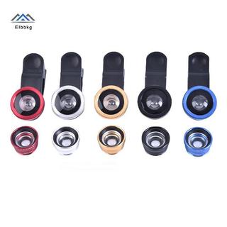 ELBBKG 3In1 Điện thoại di động Mắt cá + Góc rộng + Ống kính máy ảnh Macro cho điện thoại di động đa năng mới