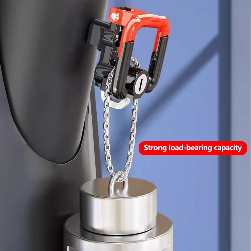 Móc mũ bảo hiểm xe máy JSJJING, Giá đỡ mũ bảo hiểm móc đôi bằng hợp kim nhôm, Công cụ lắp đặt mới Khóa chống trộm Hai chìa khóa Mũ bảo hiểm xe máy Túi cầm tay