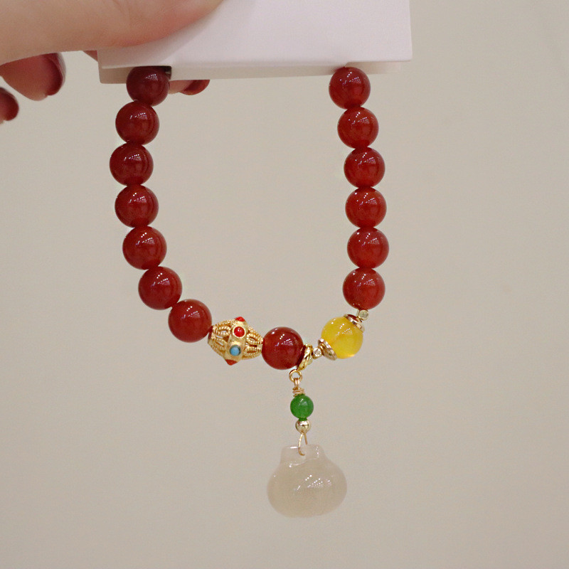 Vòng tay chalcedony mã não đơn giản và độc đáo mới