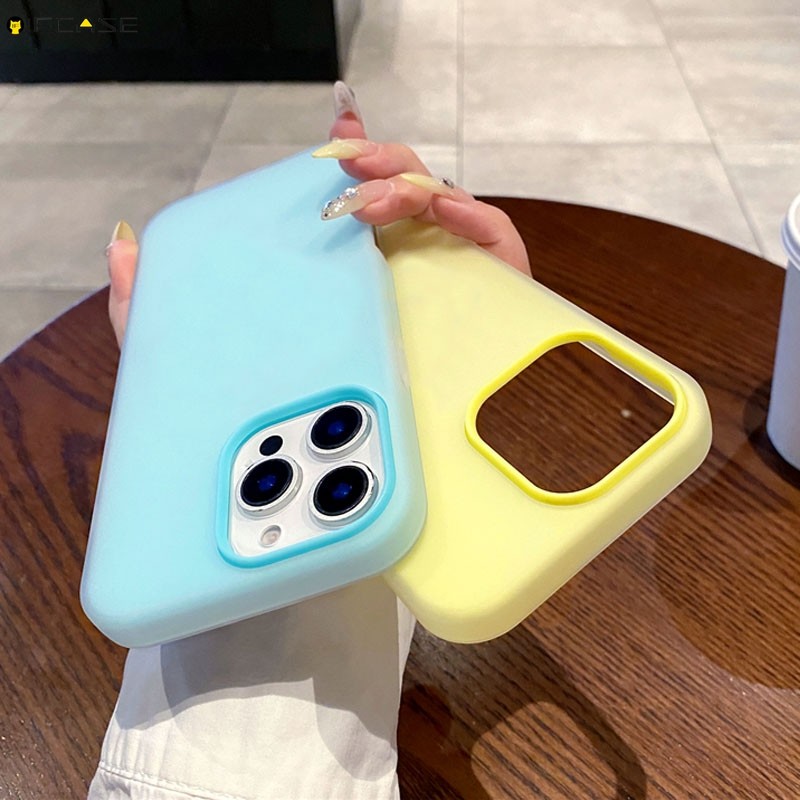 Tương Thích Cho iPhone 14 Plus 13 12 Mini Pro Max XS Max X 14ProMax Ốp Điện Thoại 2in1 2 Trong 1 Màu Kẹo Cam Hai Lớp Nhiều Màu Sắc Mờ Trắng Trong Suốt Vỏ