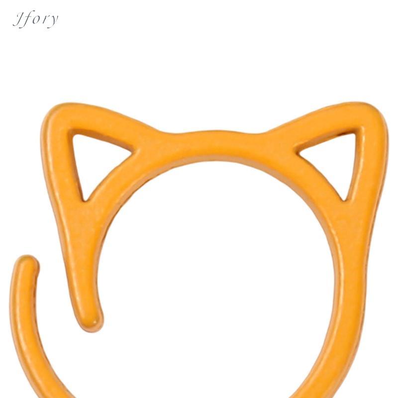 Jfory Mèo Tai Móc Đánh Dấu Hợp Kim Kẽm Men Stitch Marker Nhẫn Thủ Công Đan Móc Bộ Cho Handmade DIY Dự Án