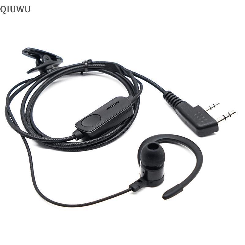 Tai nghe QIUWU EarHook cho BF760 BF996 Walkie Talkie Walkie Talkie Tai nghe Mic K-Plug Tai nghe vô tuyến Ham hai chiều có dây.