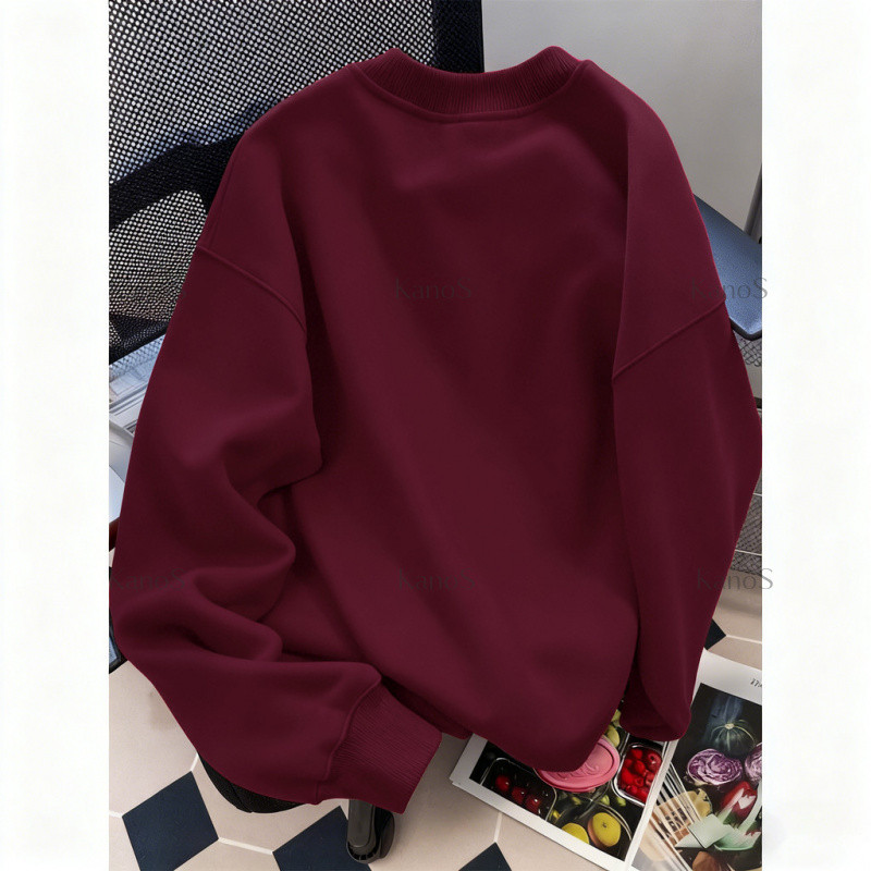 Kanos_shop | đỏ áo sweater dày dặn, Hàn quốc đẹp thời trang flower print áo tay dài áo thể thao