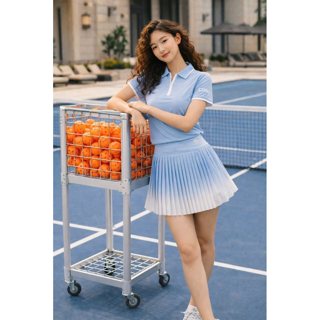[Đồ tập pickleball nữ] Sét váy xếp ly tập tennis, pickleball,cầu lông, golf chất mềm mịn thoáng mát thoải mái vận động