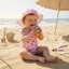 6M-5Y Trẻ Em Bé Gái Mùa Hè Cami Đồ Bơi Dâu / Nơ / Anh Đào In Bộ Đồ Tắm Băng Đô Mũ Bộ