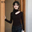 Mutu Hot Girl - Áo Thun Nữ Xuân 2026 Cổ Cao Tay Dài, FitSlim Ôm Body, Phong Cách Sang Trọng