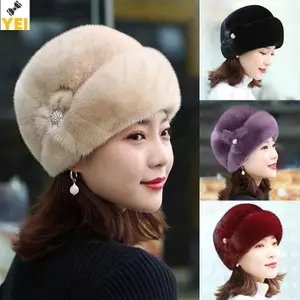 < YEI > Mũ trùm đầu mới thời trang Mũ ấm áp thời trang Mũ da Mũ mới