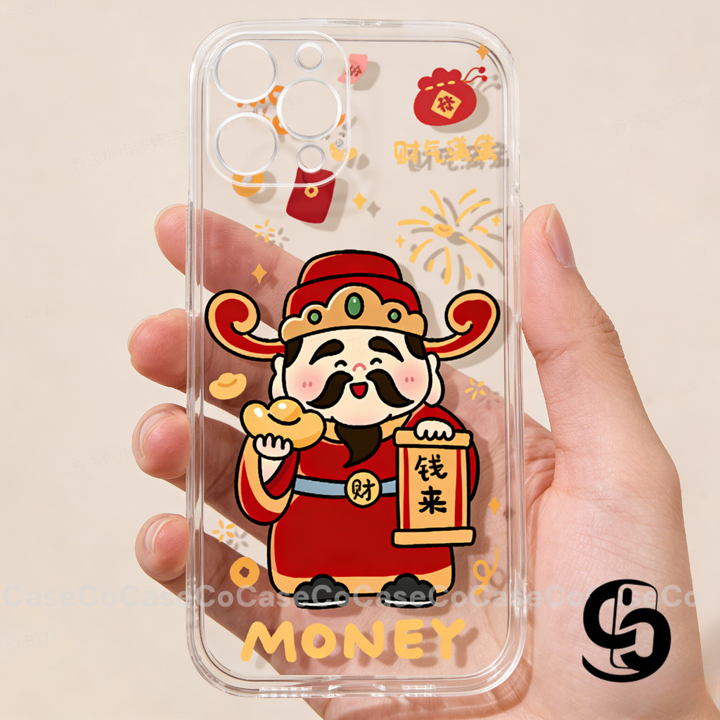 Ốp Lưng Cho IPhone 16 17 13 14 11 15 12 Pro Max 7 8 16 Plus 17AIR XR XS X Max Bìa mềm Thần tài may mắn