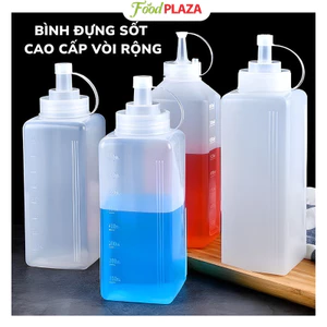 Bình Đựng Sốt Vòi Rót Rộng Cao Cấp – Dung Tích 800ml & 1000ml, Dùng Cho Bếp & Quán
