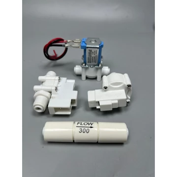 Combo Linh kiện Máy Lọc Nước Van Điện Từ, Áp Cao, Áp Thấp, Flow 300 Thải cho máy R.O