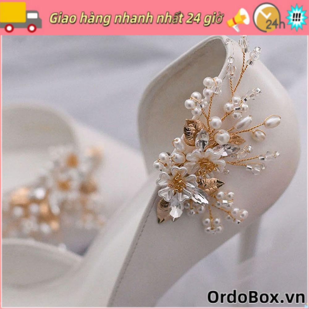ORDOBOX 2 Chiếc (1 Đôi) Kẹp Giày Kim Cương Giả Có Thể Tháo Rời Cao Gót / Giày Bốt Tiệc Cưới Cô Dâu Khóa Trang Trí