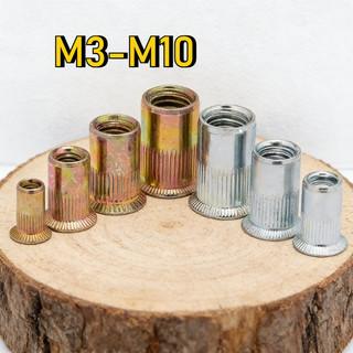 đai ốc rút, ecu rivet rút, tán rút các loại（mạ kẽm&mạ kẽm màu）  /Tán ecu rút Mạ kẽm size M3M4M5M6M8M10 【LXY-G1】