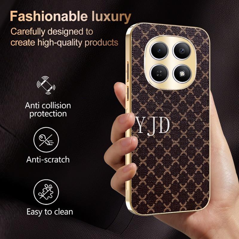 Ốp Lưng Cho Redmi Note 15 Pro Note15Pro + Phong Cách Mới Thời Trang Sang Trọng Da Mạ Điện Khung TPU Chống Rơi Điện Thoại