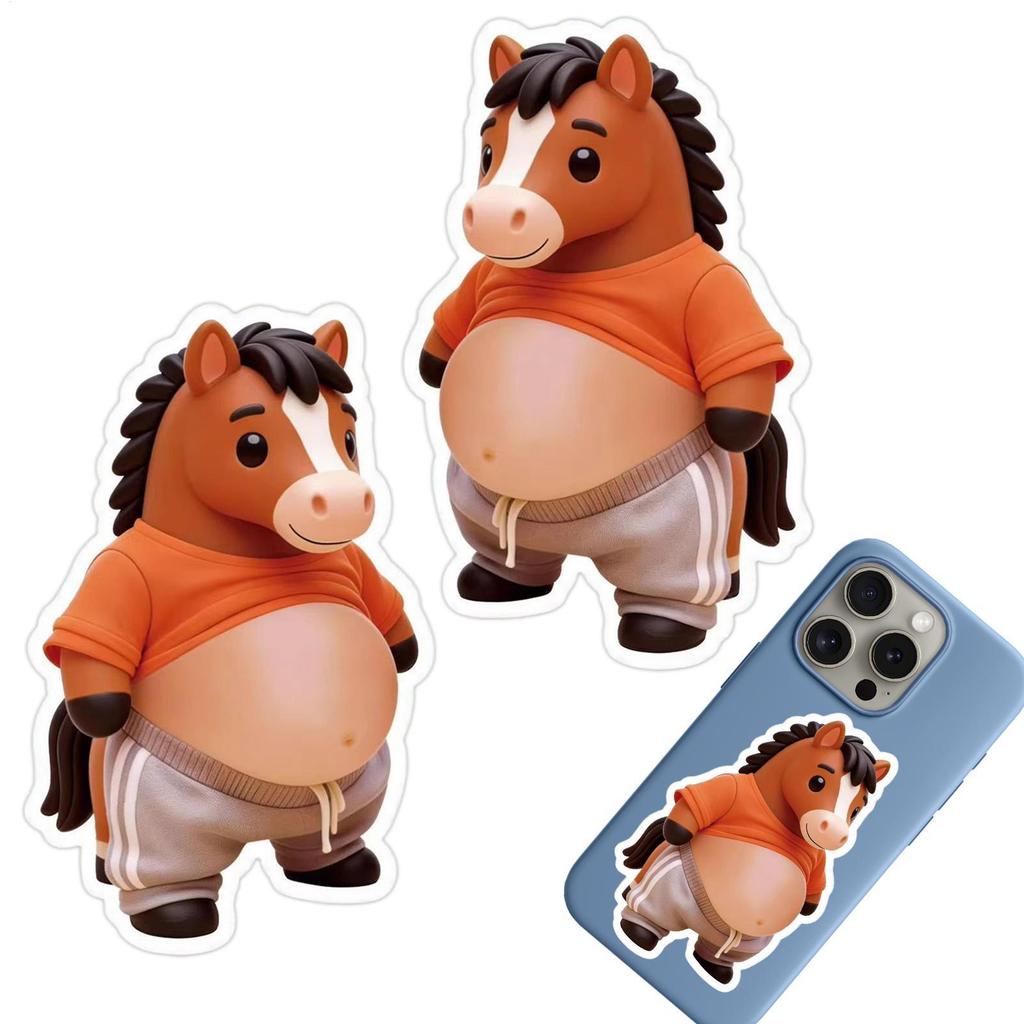 3D Hình Dán Ngựa Dễ Thương Bóp Bụng Băng Dính Vỏ Điện Thoại & Dán Cửa Ô Tô Trang Trí saixit2vn