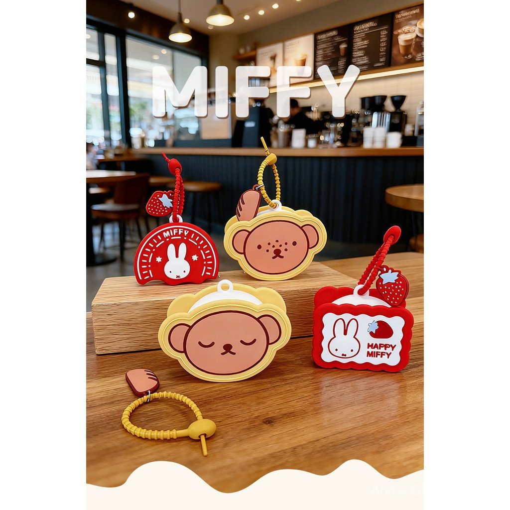 [Aria G-1] Ví đựng tiền xu Miffy được ủy quyền chính hãng Boris Tai nghe Bluetooth Lưu trữ hoạt hình Mặt dây chuyền Mini Sandwich