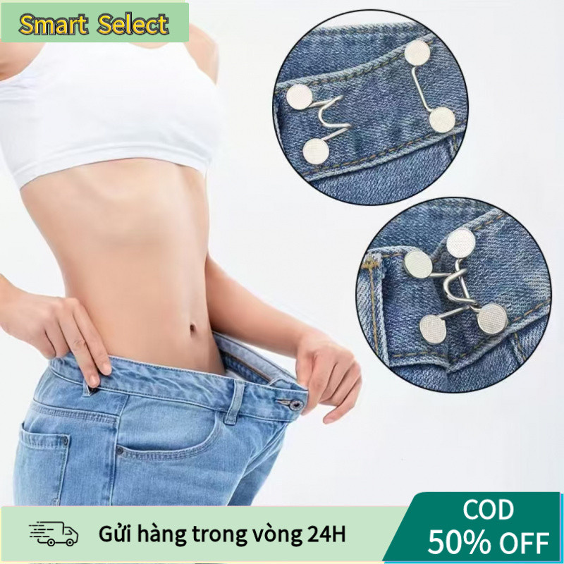 【COD】Bộ nút gài và móc điều chỉnh lưng quần - Thiết kế đơn giản giúp thu hẹp eo hiệu quả, dùng cho nhiều loại quần khác