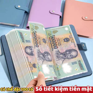 Sổ Tiết Kiệm Đựng Tiền 100 Trang Bìa Da Nhỏ Gọn – Sổ Để Tiền Gọn Gàng, Ghi Chép Chi Tiêu Rõ Ràng Khoa Học